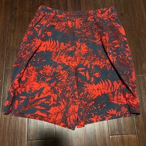 Rare Lululemon red jungle palm print pace breaker shorts